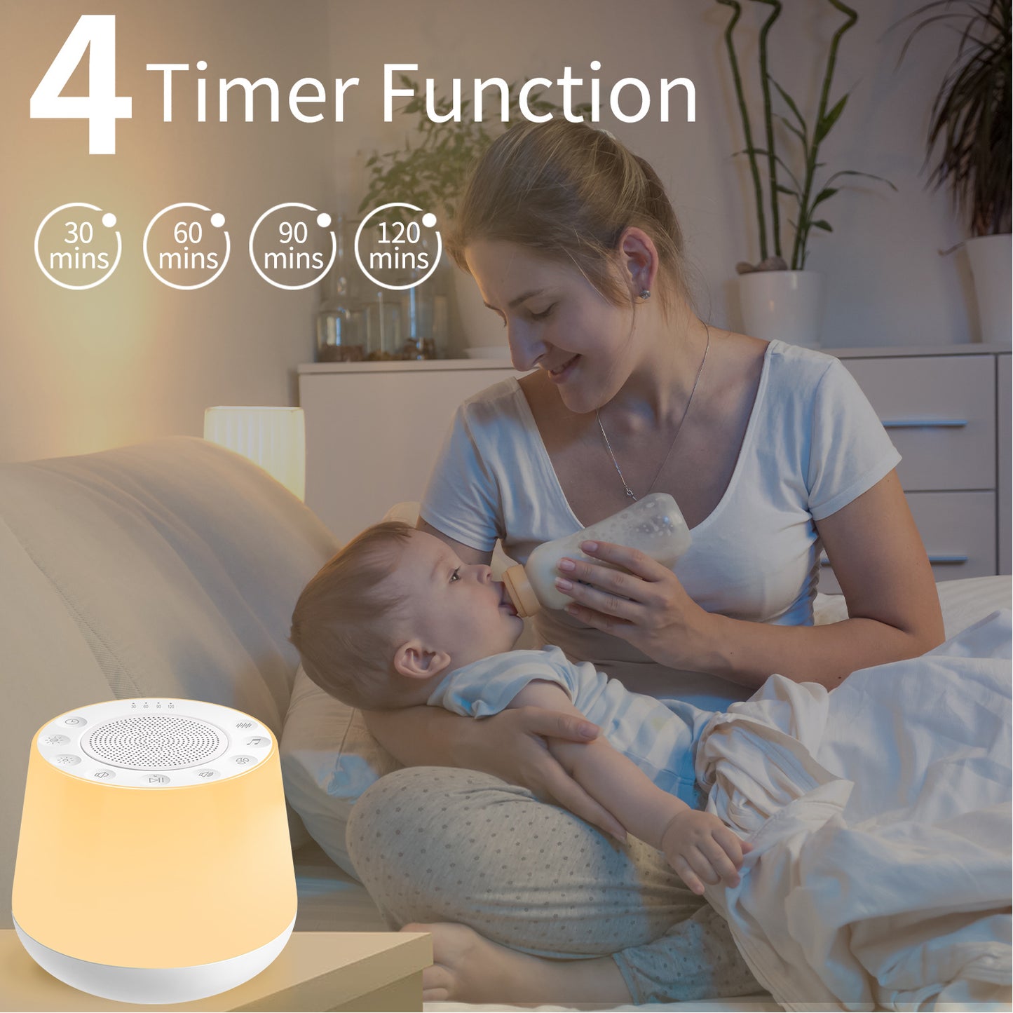 Multicolor Noise Machine with 32 Soothing Sounds Night Light