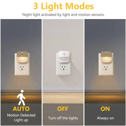 Luz nocturna con sensor de movimiento LED enchufable