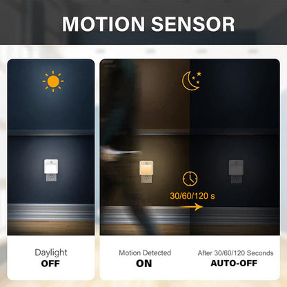 Luces nocturnas con sensor de movimiento LED enchufables