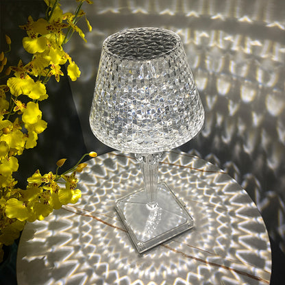 LED Wine Cup Shape Crystal Table Lamp