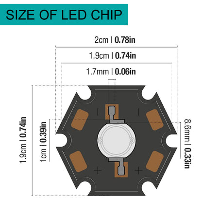 Granos de luz COB de bombilla LED de espectro completo de alta potencia 1W/3W