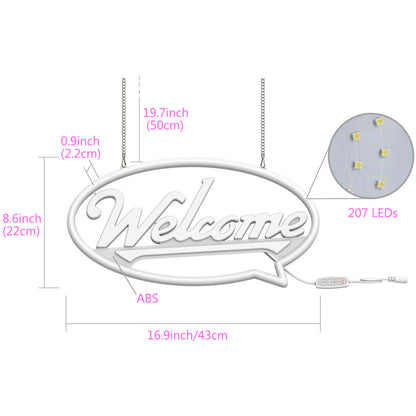 Enseigne au néon de bienvenue à LED pour magasin d'affaires