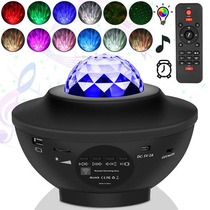 Starry Water Wave LED Projector Light with Bluetooth Music Player