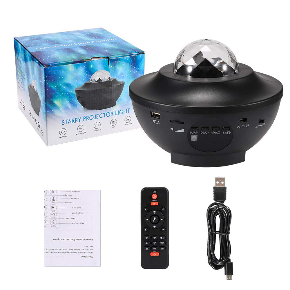 Starry Water Wave LED Projector Light with Bluetooth Music Player