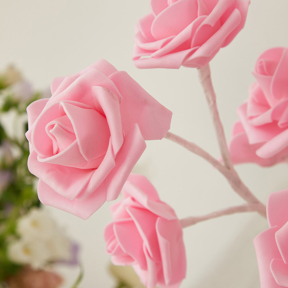 DIY Artificial Rose Flower Tree Lamp