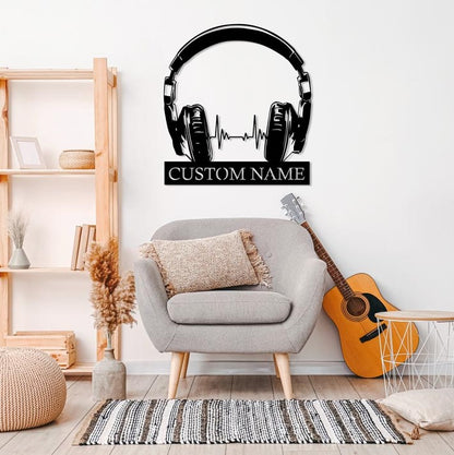 Custom Earphones Metal Wall Art