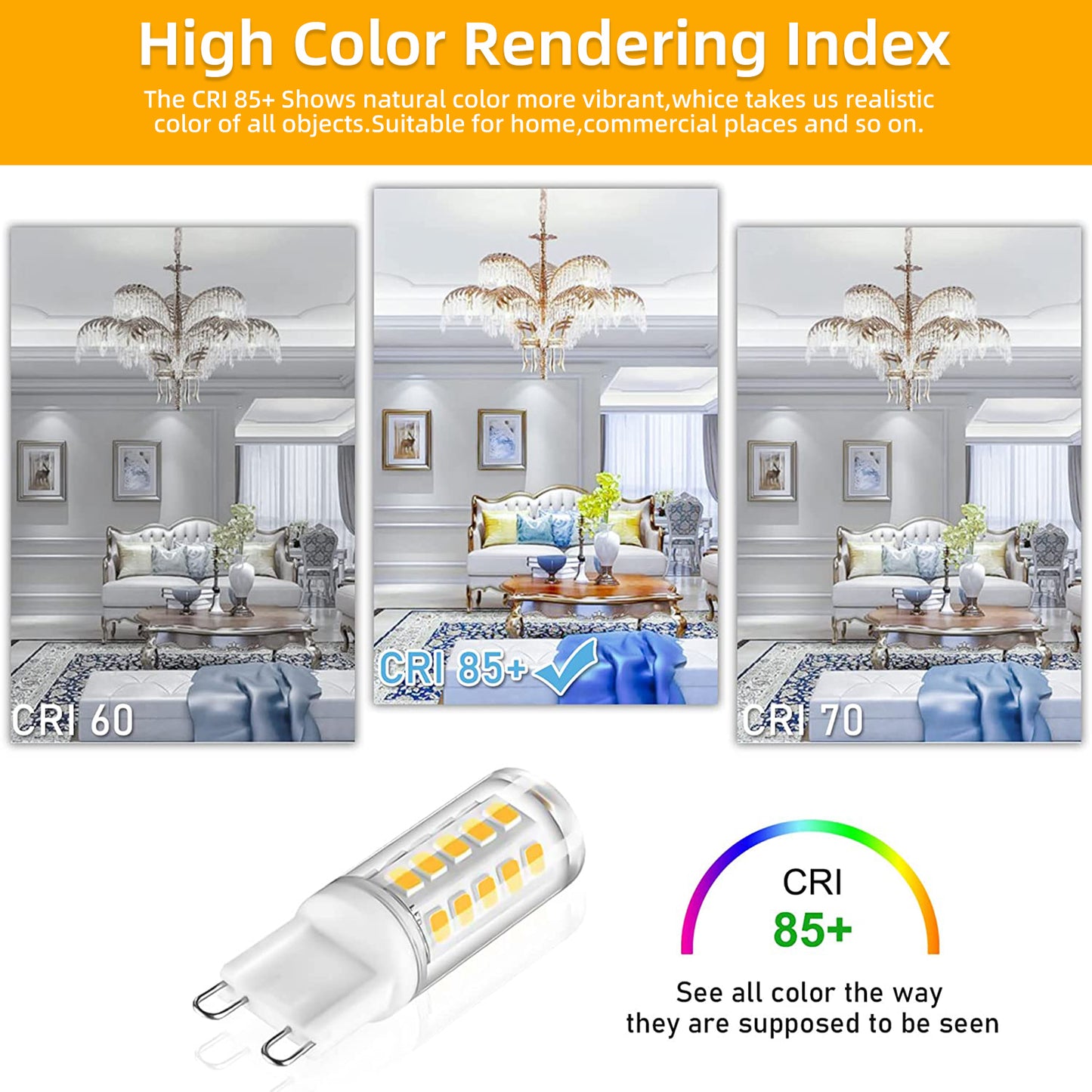 G9 LED Light Bulb Bi Pin Base