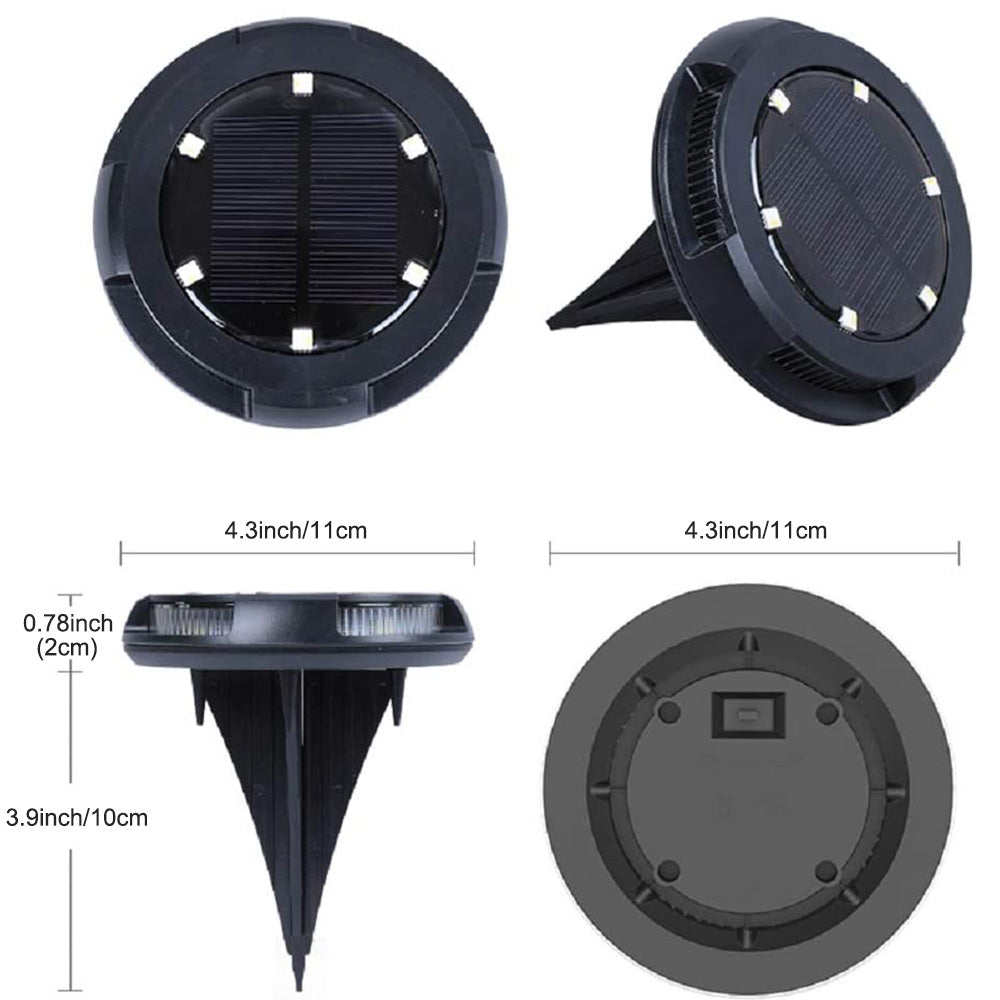 Outdoor Solar Garden 10 LED Disk Lights