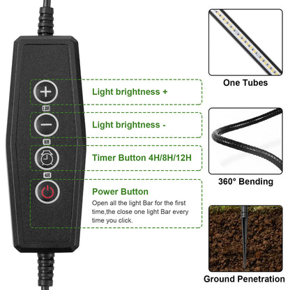 LED Grow Light Timer Setting 4/8/12H,5 Dimmable Levels