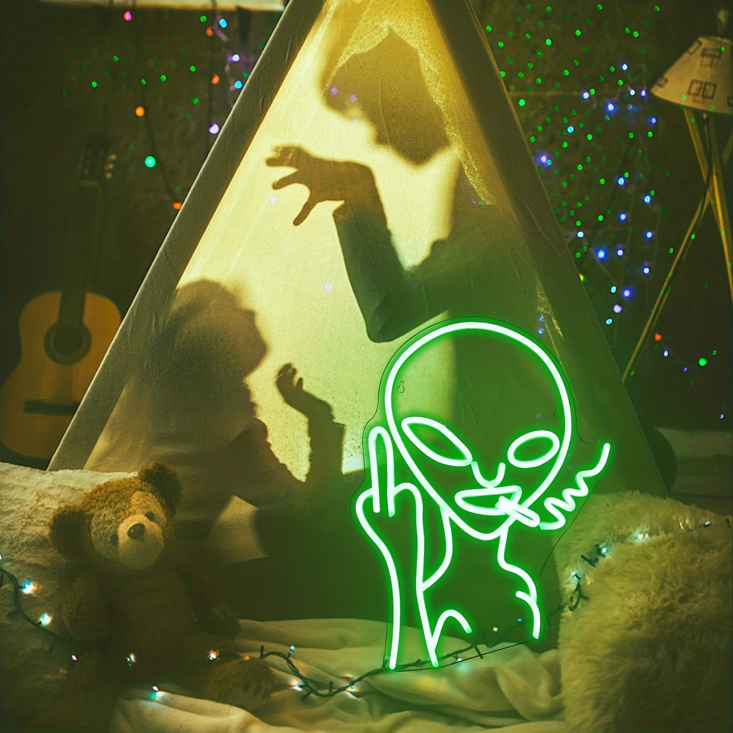 LED Green Alien Neon Signs