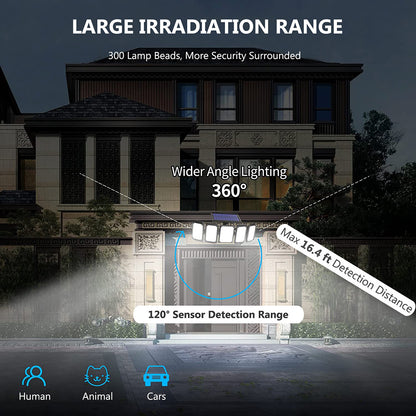 Luces solares con sensor de movimiento para exteriores con control remoto