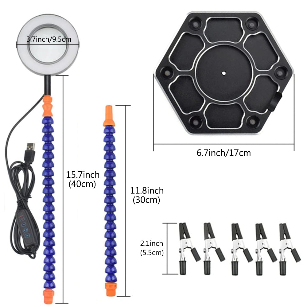 Souder des mains secourables avec une lampe LED grossissante 3X