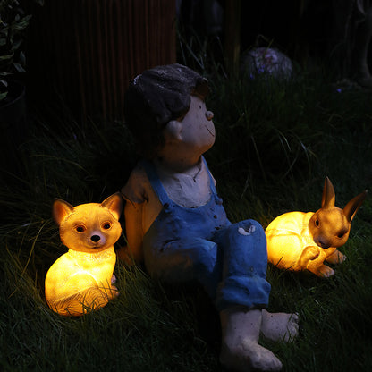 Waterproof Solar Garden Animal & Statue Resin Figurine Lights