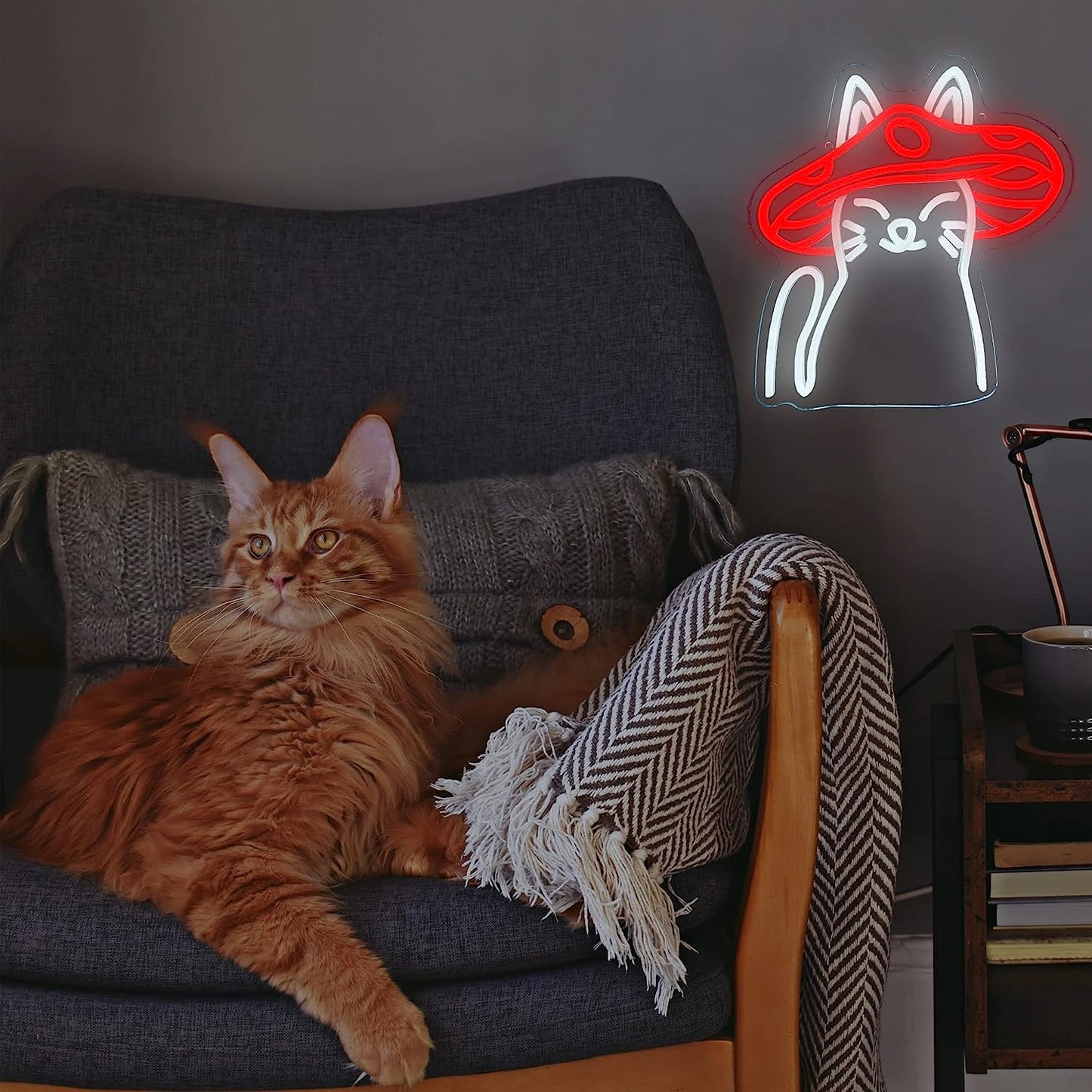 LED Neon Signs Mushroom Cats