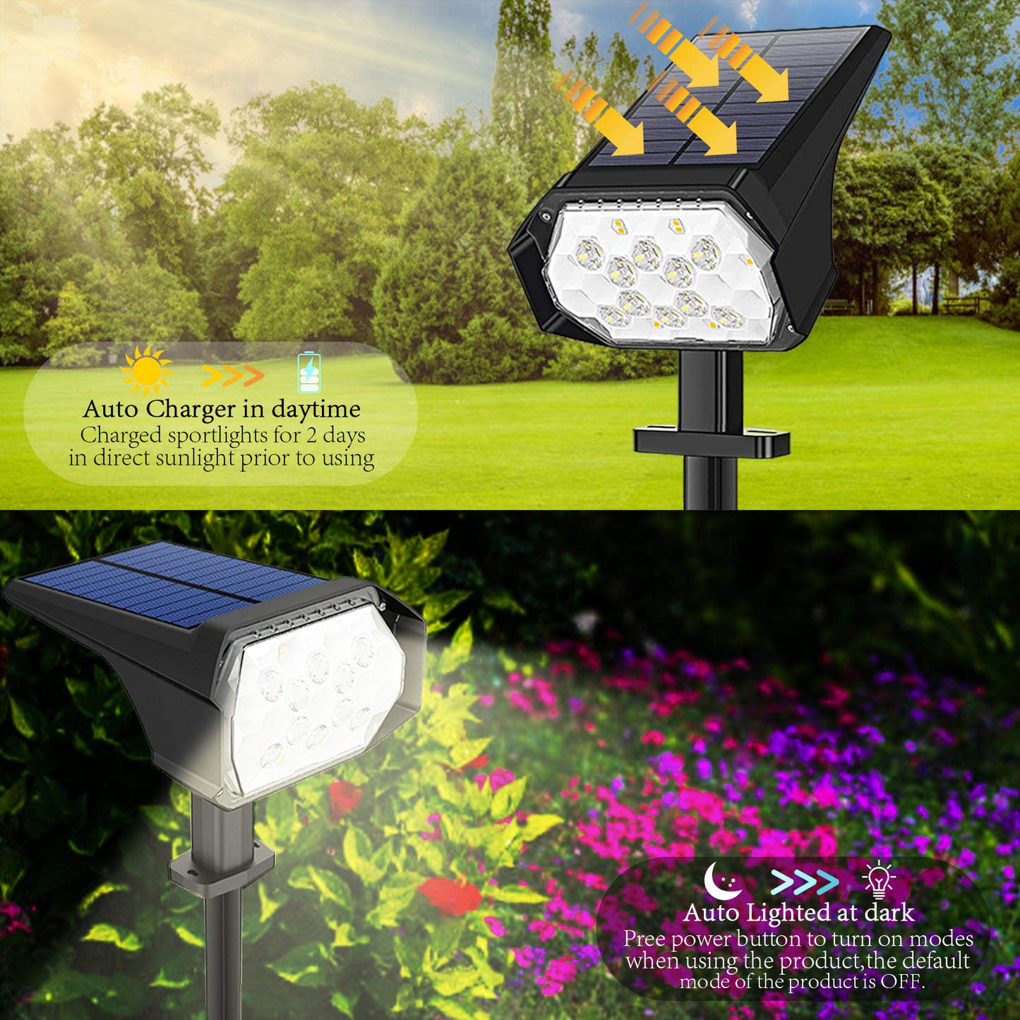 Luz solar impermeable para caminos al aire libre