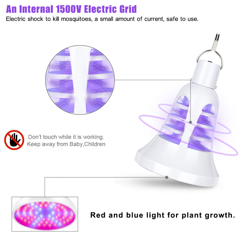 Elektrische UV-Mückenvernichter-LED-Lampe, 2-in-1-Pflanzenlicht