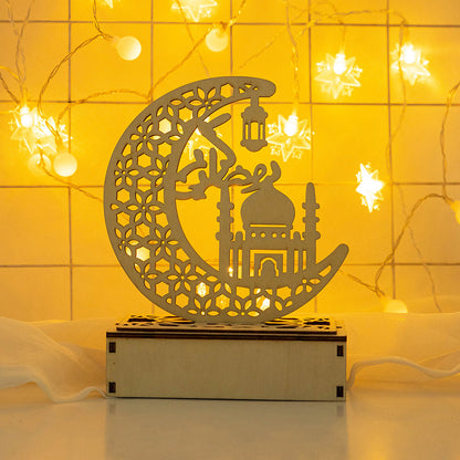 Eid Wooden LED Moon Light