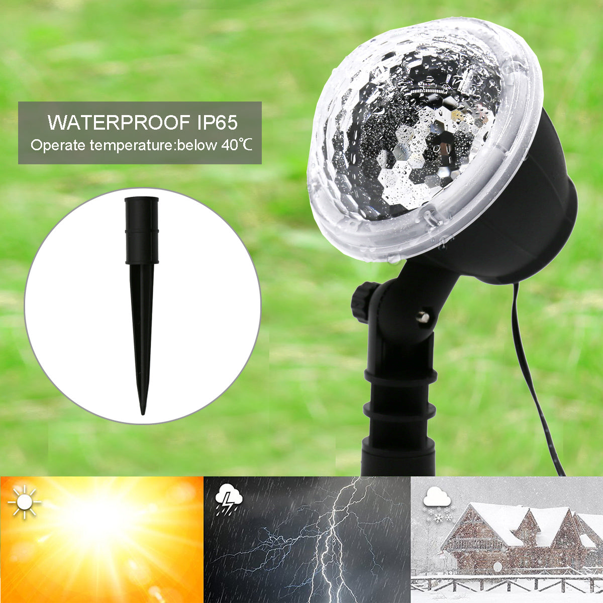 Waterproof Projector Lights With RF Remote Control Moving Patterns Timer