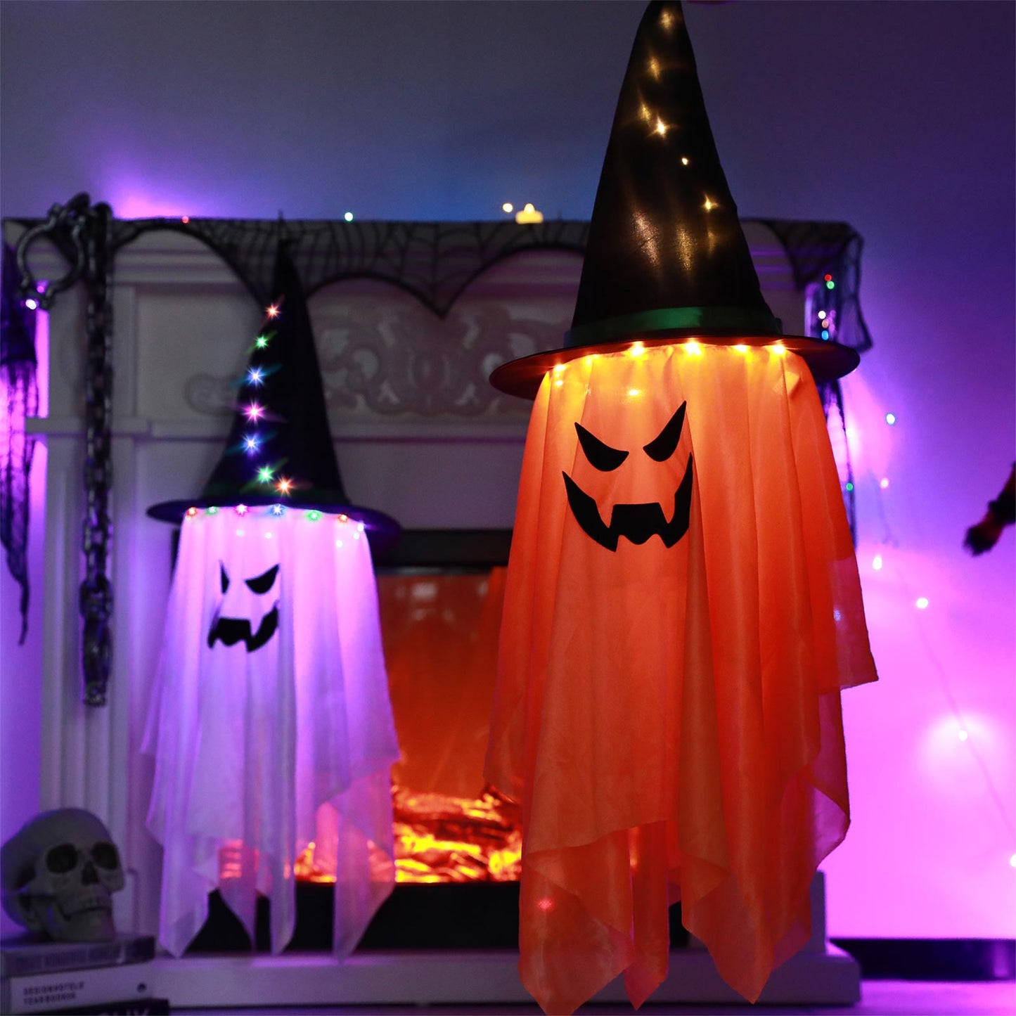 Halloween Decorations Outdoor Lighted Witch Hats