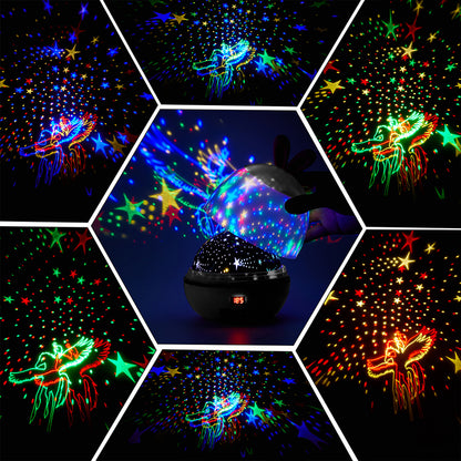 LED Stars Projector Night Lights Multicolor Rotating Lamp