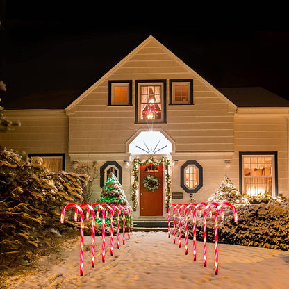 Lumières de chemin de canne à sucre de Noël