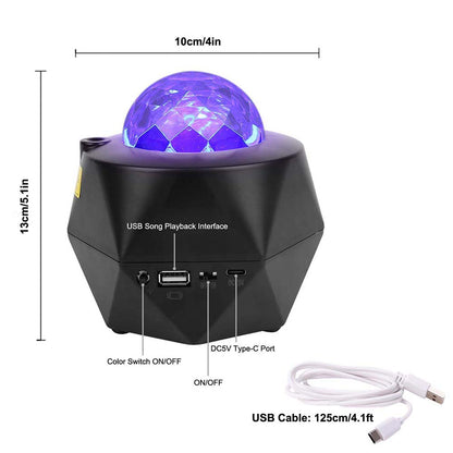 Luz nocturna con proyector de estrellas.