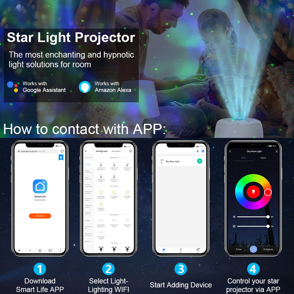 LED Star Galaxy Projector Light