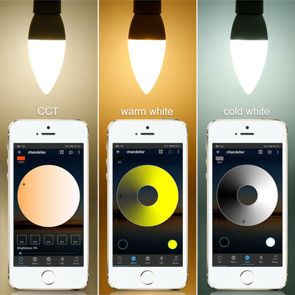 E12/E14 Bluetooth Smart LED Chandelier Candle Light Bulb