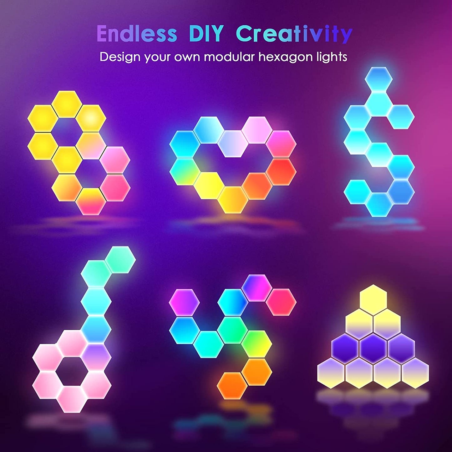 Lampes de table et appliques murales LED Smart Hexagon Lights