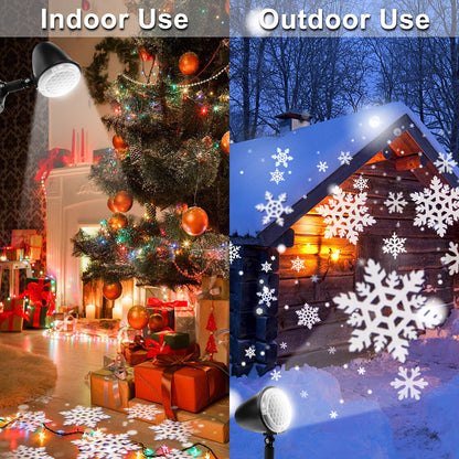 Waterproof LED Projector Lights Rotated Snowfall Projection