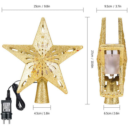 Projecteur de flocon de neige rotatif à LED en forme d'étoile de sapin de Noël