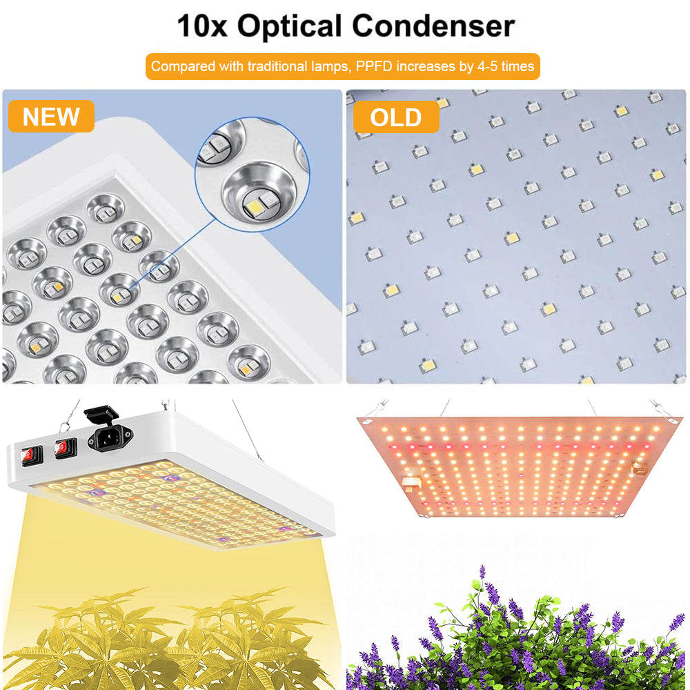 LED-Wachstumslampen mit Doppelschalter für Gemüse und Blüte, Sonnenlicht mit vollem Spektrum