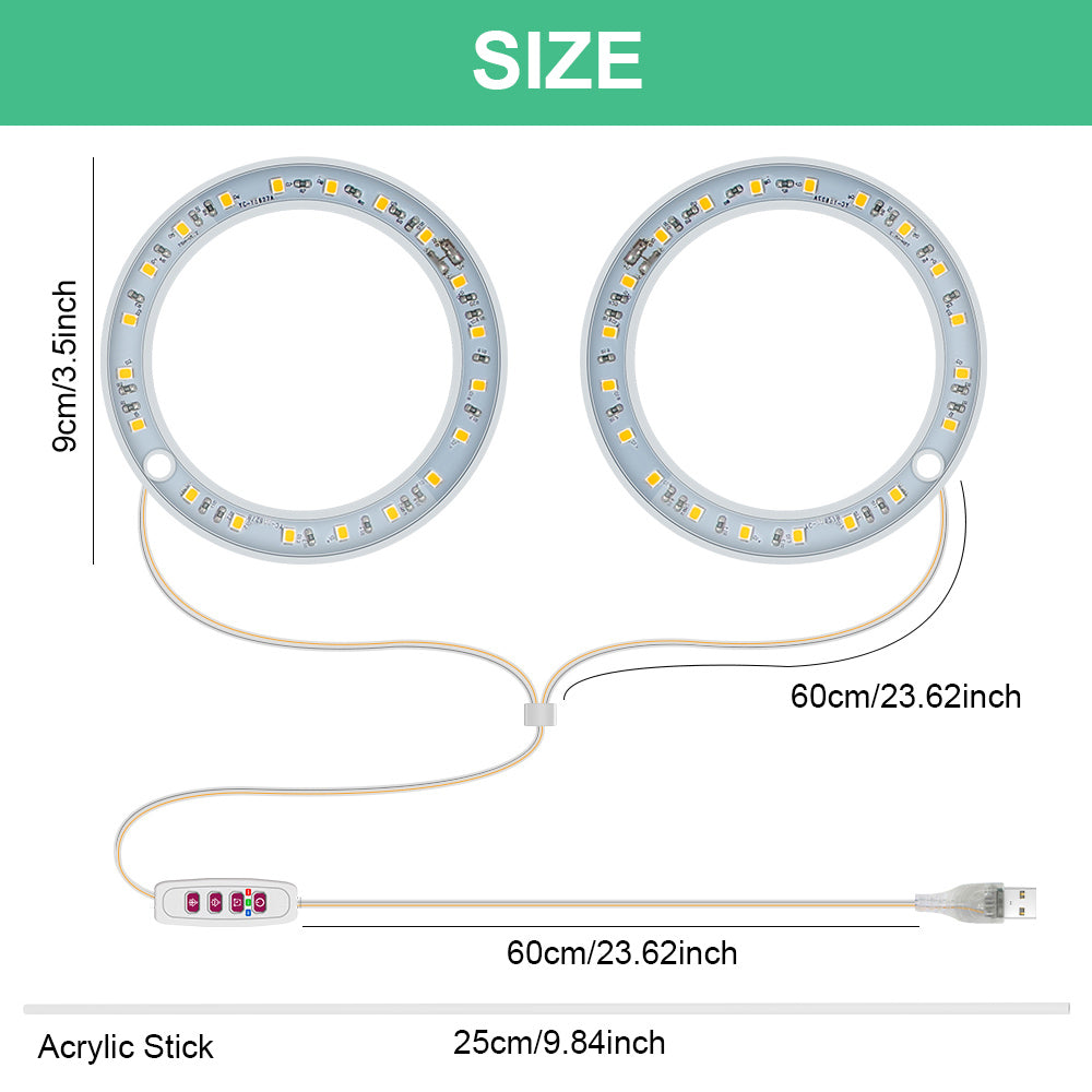 Luz LED para cultivo de plantas USB de espectro completo, color rosa