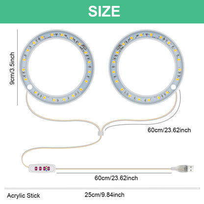 Full Spectrum USB LED Plant Grow Light-Pink