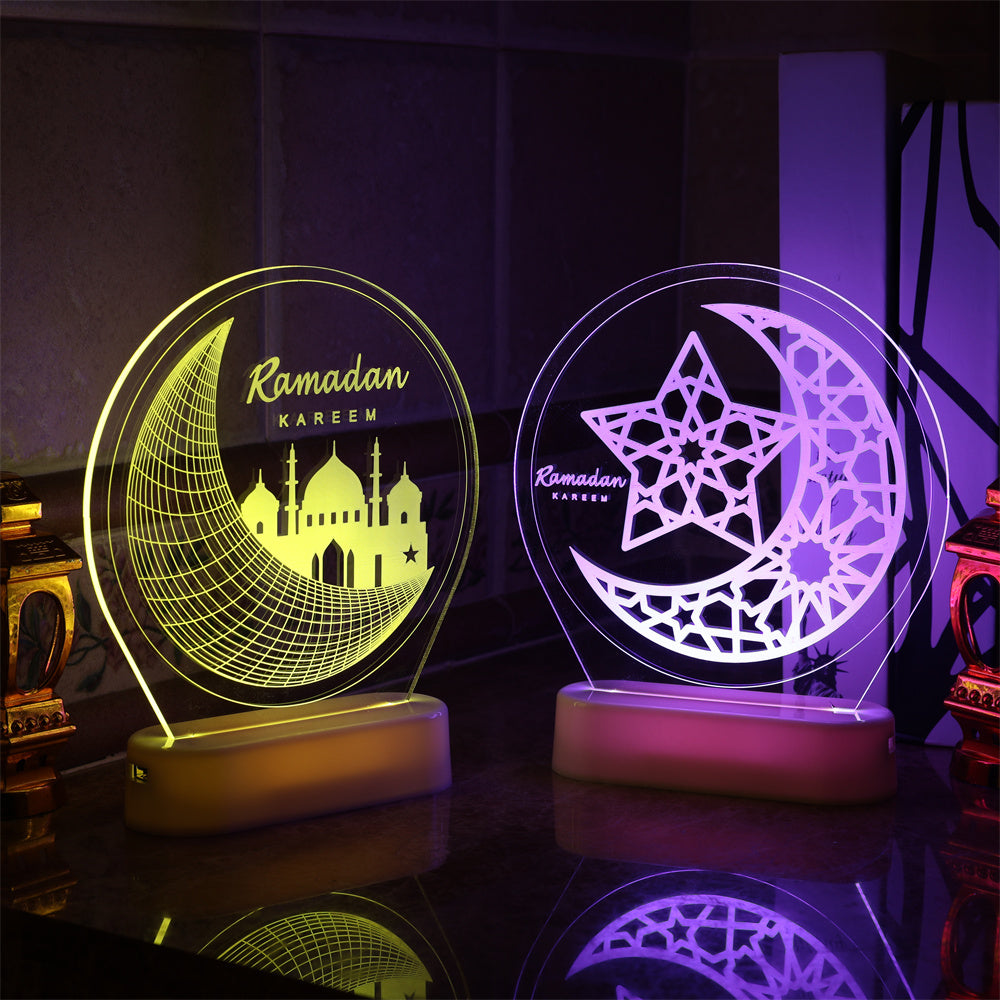 Mosque Light Ramadan Lantern Kareem Ramadan Eid Mubarak Decoration Night Light