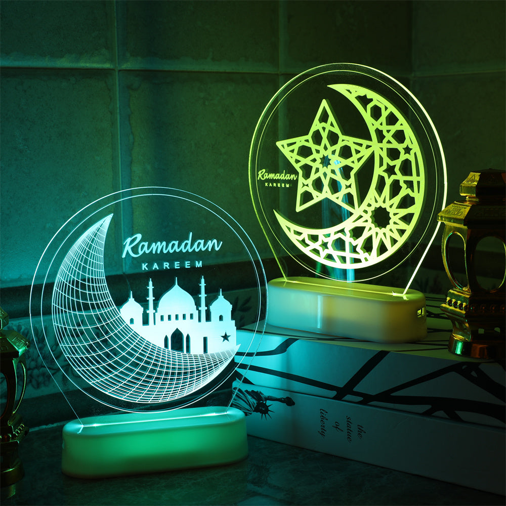 Mosque Light Ramadan Lantern Kareem Ramadan Eid Mubarak Decoration Night Light