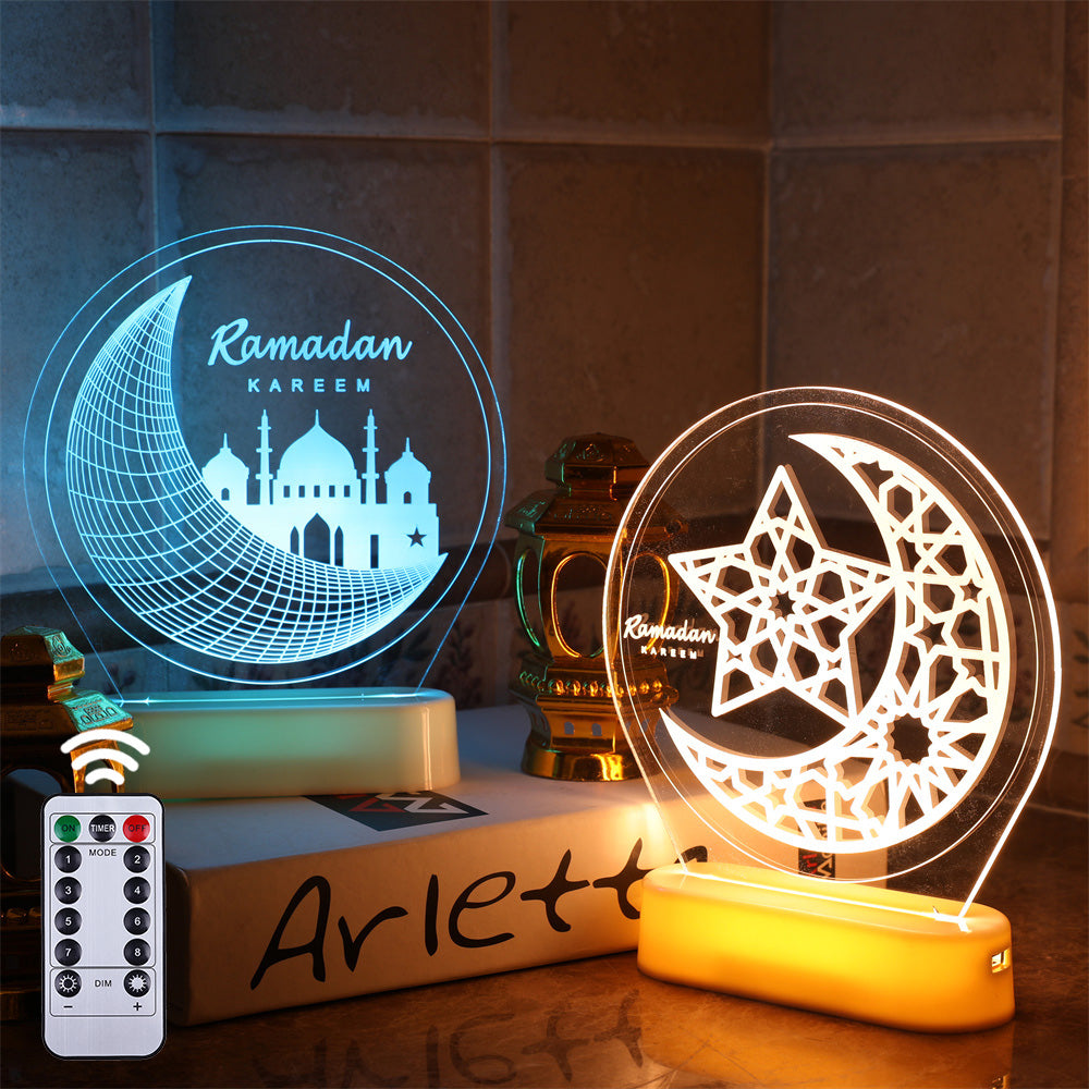 Mosque Light Ramadan Lantern Kareem Ramadan Eid Mubarak Decoration Night Light