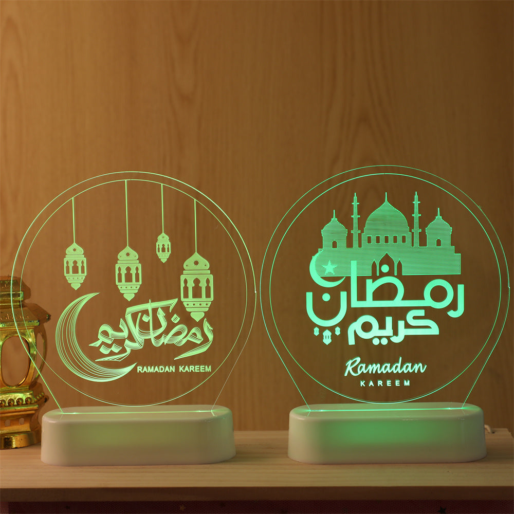 Mosque Light Ramadan Lantern Kareem Ramadan Eid Mubarak Decoration Night Light