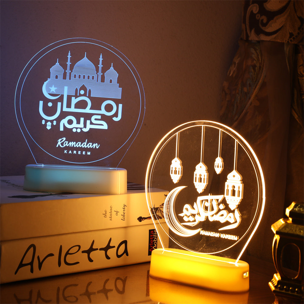 Mosque Light Ramadan Lantern Kareem Ramadan Eid Mubarak Decoration Night Light