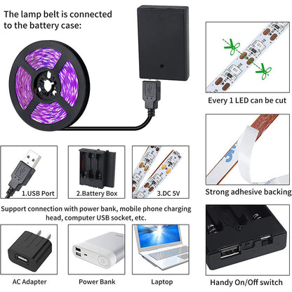 2.5M LED UV Black Strip Light