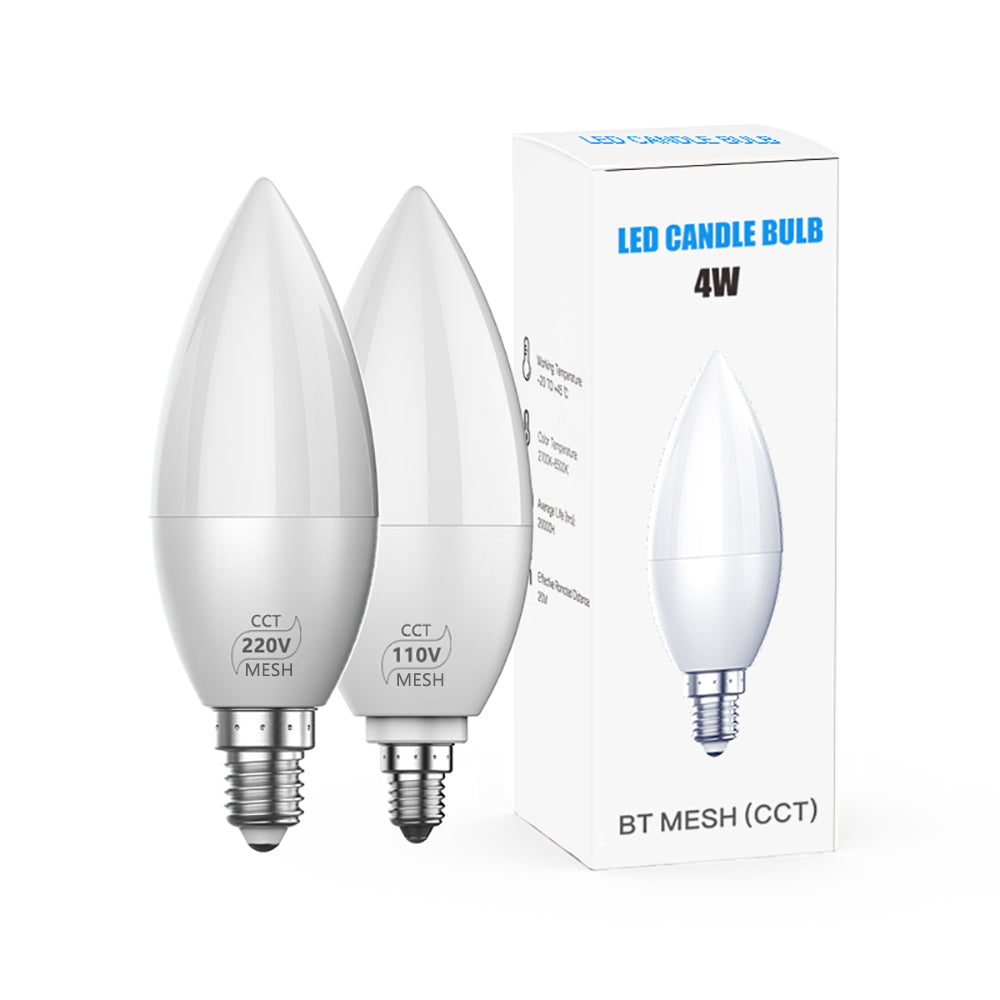 Ampoule de bougie de lustre LED intelligente Bluetooth E12/E14