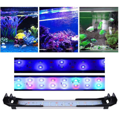 Double Row LED Fish Tank Plant Adjustable Color Timed