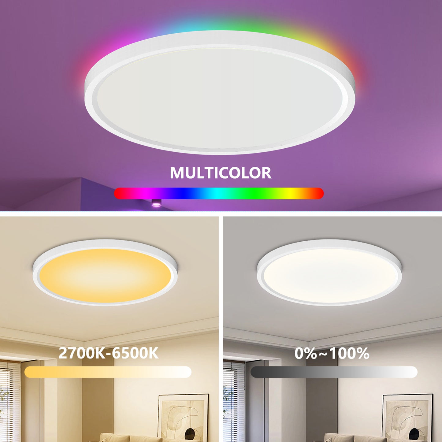 WIFI and Bluetooth Smart Led Ceiling Light Flush Mount