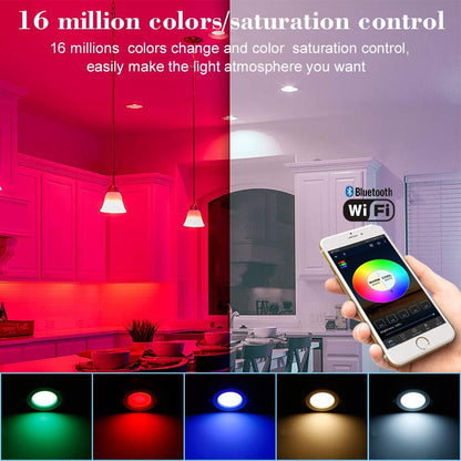 Smart Bluetooth APP 5W/9W RGBWC LED Ceiling Panel Lamp Down Light Bulbs