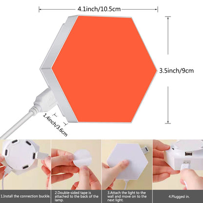 Appliques murales hexagonales RVB