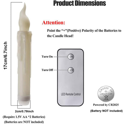 Bougies vacillantes coniques sans flamme à LED