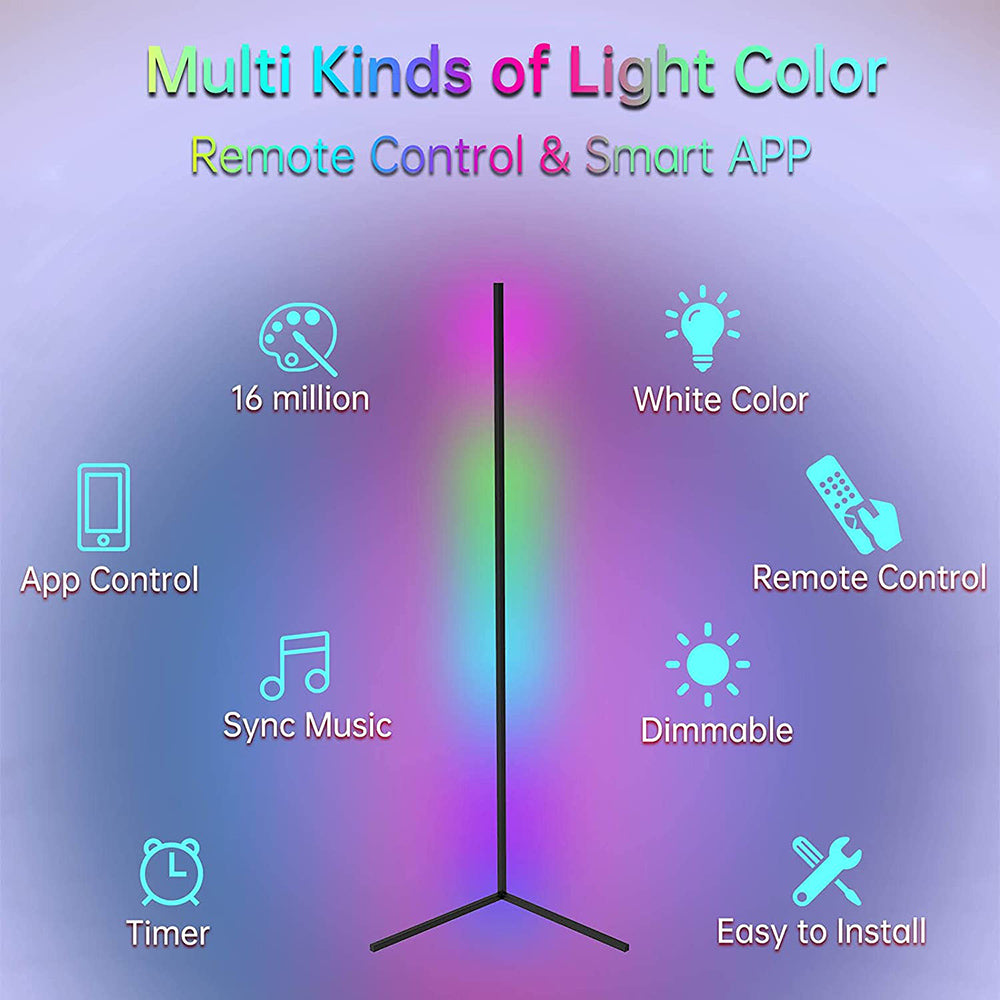 LED Corner Floor Lamp RGB Color Changing