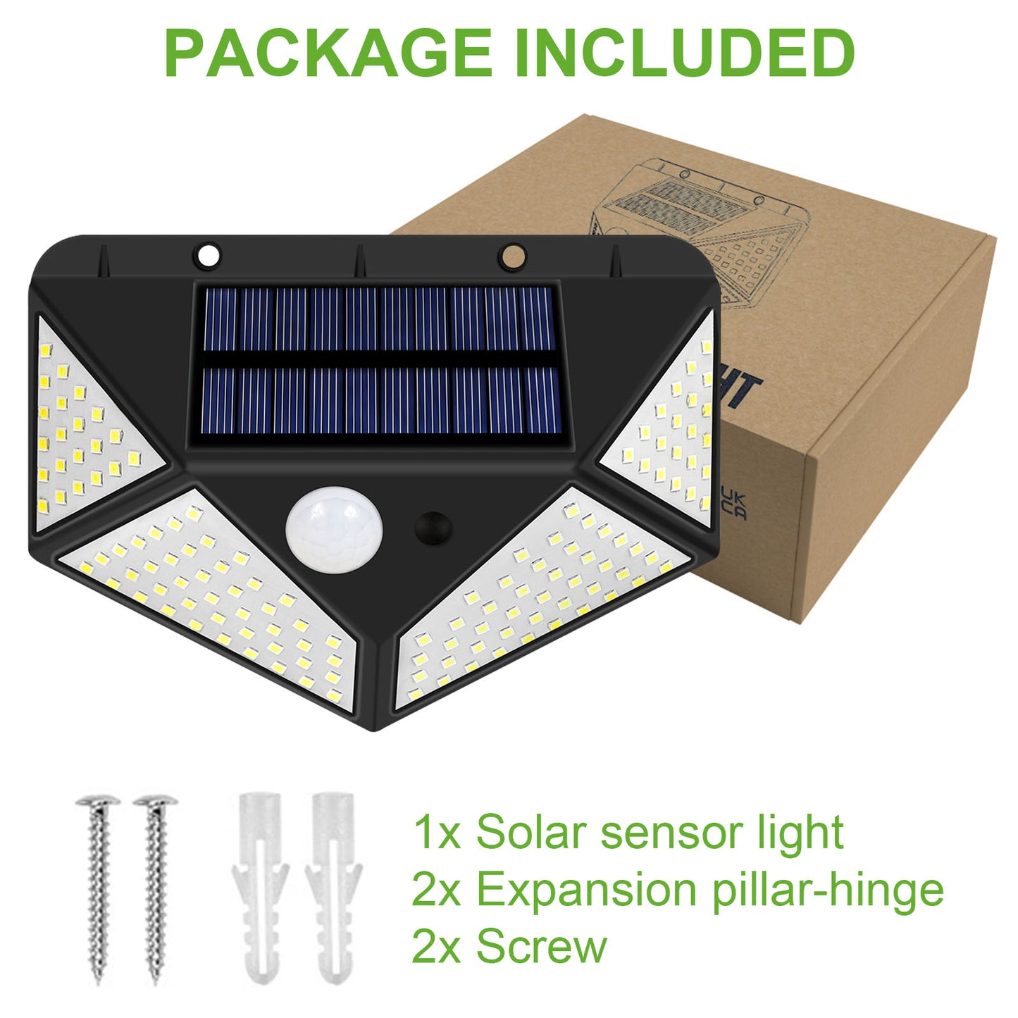 Lumières solaires extérieures à détecteur de mouvement 128 LED