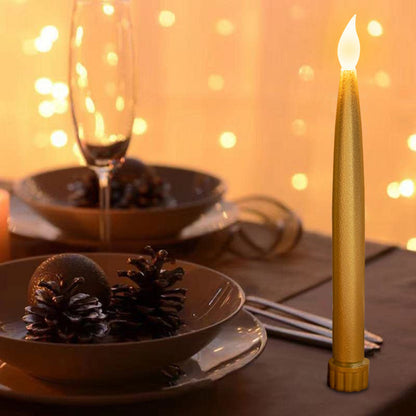 Bougie conique LED dorée sans flamme