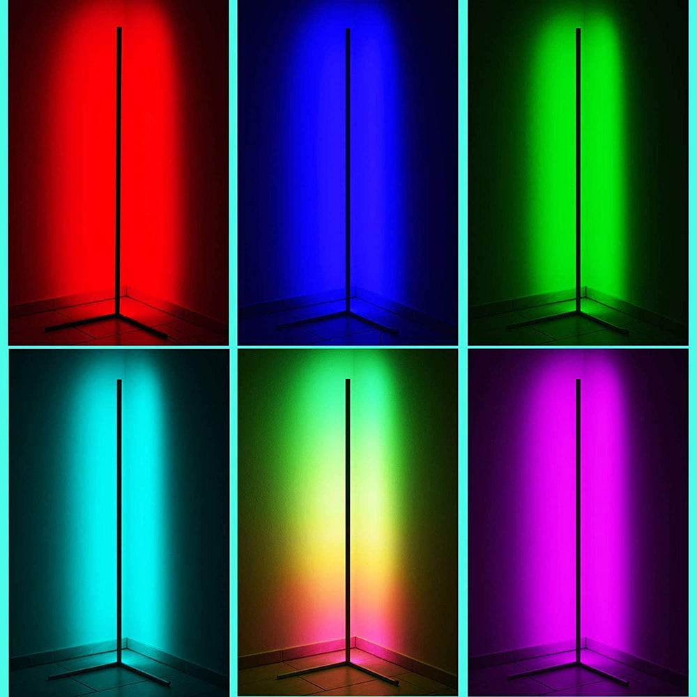 LED Corner Floor Lamp RGB Lighting Dimmable